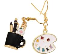 LRXIYODE 1 pair Artist Paint Palette Brush Dangle Earrings Pendant Earrings for for Birthdays Anniversaries Art Parties Elegant Jewelry for Creative Souls