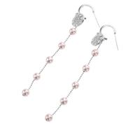 LRXIYODE 1 Pair Bride Pearl Earrings Long Tassel Dangle Drop Earrings Aesthetic Stud Cute Trendy Star Charm Piercing Jewelry for Beach Wedding Prom Party