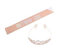 LRXIYODE 1 Set Birthday Queen Sash and Crown Set Durable Birthday Sash for Smooth with Tear Resistance Memorable Celebration Accessories