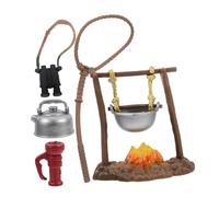 LRXIYODE 1 Set Miniature Camping Outdoor Adventure Kit for Boys Pretend Camping Simulation with Fake Bonfire Five Wilderness Survival Equipment for Playtime Fun