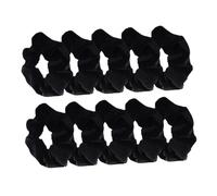 LRXIYODE 10 Pack Black Velvet Scrunchie Hair Bands Soft Stretchy Elastic Hair Bobbles for Women Gentle No Snag Washable and for Everyday Use