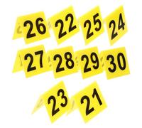 LRXIYODE 10 pcs Acrylic Triangle Number Markers Table Signs Evidence Markers for Crime Scene Decoration and Theme Party Table Number Holders