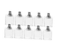 LRXIYODE 10 Pcs Mini Glass Ball Charms for Jewelry Making Transparent Hollow Pendant Bottles with White K Screw Caps Glass DIY Charms for Bracelets Necklaces and Hanging Decorations