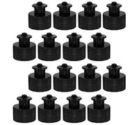 LRXIYODE 100pcs Black Plastic Refill Bottle Caps Push Bottle Tops Spill Proof Replacement Lids for Water and Liquid