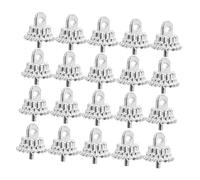 LRXIYODE 100pcs Christmas Ball Cap Cover Caps Christmas Tree Hanging Porcelain with Topper Hat Replacement for Ball Decorations Round Has Xmas Ornament Plastic Silver