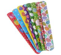 LRXIYODE 100pcs Easter Slap Bracelets with Steel Rule and Pvc Material Assorted Easter Themed Pattern and Banquets Fun Snap Wrist Bands and Adults