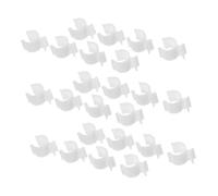 LRXIYODE 100pcs Lotion Pump Lock Clips for Cleansing Oil Bottles Durable PP Plastic Leakproof Dispenser Clips for Shampoo Makeup Remover Travel Friendly Small White Pump Bottle Accessories
