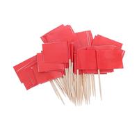 LRXIYODE 100pcs Mini Toothpick Flags Solid Red Sturdy Food Picks for Cake Decorating Fruit Markers Cheese and Party Appetizers Flag Picks for Buffets and Cupcake Toppers