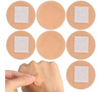 LRXIYODE 100Pcs PE Adhesive Bandages, 22mm Waterproof Circle Bandages for Face and Finger, Breathable Beige First Aid Bandages for and Wounds