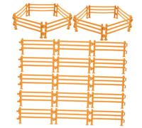 LRXIYODE 100pcs Yellow Plastic Fence for Farm Barn and Animal Playsets Realistic Texture Garden Fence Model for Creative Scene Building and Cognitive Development