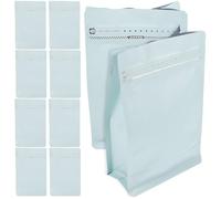 LRXIYODE 10pcs 1/2lb Blue Self-sealing Coffee Bean Packaging Bags with Aluminum Foil and White Kraft Paper, Food-grade Snack Wrapping Bags for Airtight Tea and Food Storage