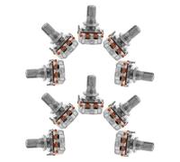 LRXIYODE 10pcs A250k Guitar Volume Tone Potentiometers with 15mm Shaft Length Aluminium Control Knobs for Electric Guitar and Bass Replacement Audio Taper Pots for Music Performance