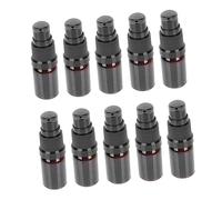 LRXIYODE 10pcs Brown Glass Sub Bottles with Pressing Pump Dispenser Convenient Cosmetics Containers for Essential Oils Perfume Products for Travel and Storage