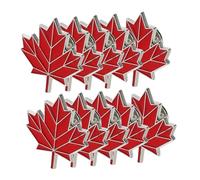 LRXIYODE 10pcs Canada Day Lapel Pins Maple Leaf Alloy Brooches Durable Enamel Badge Patriotic Souvenir Clips for Party Celebrations and Daily Wear