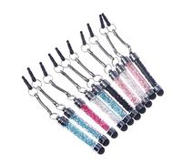 LRXIYODE 10PCS Capacitive Stylus Pens with Diamond Crystal Design for Tablets and Phones Mini Portable Touch Screen Pens with Soft Rubber Tips Glitter Acrylic Rhinestone Decoration