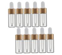 LRXIYODE 10Pcs Clear Glass Dropper Bottles Leak Portable Essential Oil Bottles for Travel with Caps for DIY Perfume and Aromatherapy
