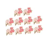 LRXIYODE 10pcs Cute Cherry Blossom Brooch Pins Enamel Flower Lapel Pins for Women Accessories Stylish Metal Safety Badge for Clothing Bags and Parties