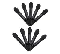 LRXIYODE 10pcs Disposable Dual Sided Eyeshadow Sponge Brush with Oval Tips Portable Black Makeup Applicators for Travel Parties Weddings and Daily Use
