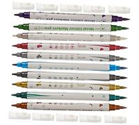 LRXIYODE 10pcs Double Ended Nail Art Pens with Fine Dotting Tips for DIY Manicure and Nail Decoration Portable for Gel Acrylic