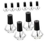 LRXIYODE 10pcs Empty Nail Polish Bottles Brush Small Glass Bottles for Nail Gels Polish Samples and Refillable Containers