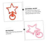 LRXIYODE 10pcs Enamel Alloy Five-Pointed Star Key Ring Buckles with Openable Spring Clasps Metal DIY Accessories for Keychains and Crafts