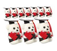 LRXIYODE 10pcs Graduation Bear Dolls Sitting Foam Bouquet Decorations with Graduation Caps Adorable Graduate Bear Ceremony and Celebration Black and White