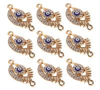 LRXIYODE 10pcs Mini Evil Eye Charms Versatile Jewelry Findings for DIY Necklace Bracelet Making Alloy Decorative Evil Eye Jewelry Charms for Love Protection