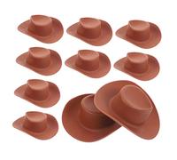 LRXIYODE 10pcs Miniature Cowboy Hats Small Doll House Decorations Plastic Mini Hats for DIY Crafts Party Accessories and Dollhouse Scenarios Fashionable and