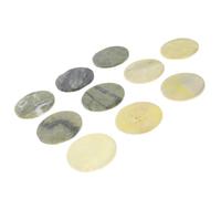LRXIYODE 10pcs Reusable Green Jade Stone Eyelash Extension Adhesive Pallet with Smooth Surface round Shape, Convenient Eyelash Placement Tool for Professional and Home Use