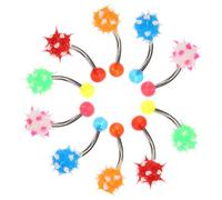 LRXIYODE 10pcs Silicone Belly Button Rings for Women Creative Navel Piercing Jewelry Pink Orange Green and Blue Lightweight and Safe Body Jewelry