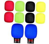 LRXIYODE 10pcs Thickened Microphone Sponge Covers Microphone Protectors for Ktv Home Use Wind and Saliva Resistant Mic Covers in Black Yellow Red Green Office Mic Supply