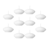 LRXIYODE 10pcs White Floating Candles Large Size Dripless Cylindrical Party Candles for Romantic Party, Outdoor Patio Ambience and Restaurant Tables Decoration