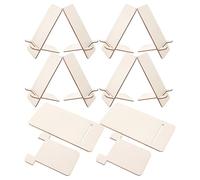 LRXIYODE 10pcs Wooden Phone Stand Portable Desk Mount with Detachable Design for Home Office Travel Blank for DIY Birthday and Creative Crafts