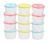 LRXIYODE 12 pcs Food Storage Containers Mini Food Boxes Microwave Freezer Safe Reusable Small Seal Storage Pots for Weaning Snacks and Dressings Random Color