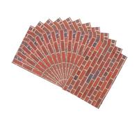 LRXIYODE 12 Sheets Scale Dollhouse Peel and Stick Brick Wallpaper Self-adhesive Miniature Wall Cladding for DIY Decoration Realistic Red Brick Texture Lightweight and Easy to Cut
