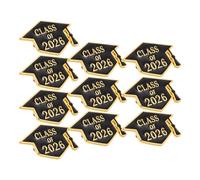LRXIYODE 12pcs 2026 Graduation Cap Lapel Pins - Doctoral Hat Brooch Badges for Teachers and Students - Black Enamel Graduation Brooch Jewelry for Grad Party Favors and Jacket Bags