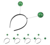 LRXIYODE 12pcs Alien Antenna Headbands Lightweight Foam Glitter Balls Martian Antenna Hair Hoop Party Accessories for Halloween Cosplay Comfortable Fit Decorative Headwear