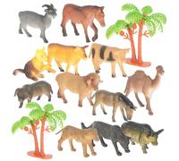 LRXIYODE 12pcs Animal Figurines Set Ages 1-3, Realistic Plastic Farm and Jungle Animals for Educational Play and Birthday Party Cake Decorations