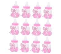 LRXIYODE 12Pcs Candy Bottles Transparent Sugar Boxes with Cute Bear Design Safe Material Candy Holders for Party Favors and Small Item Storage
