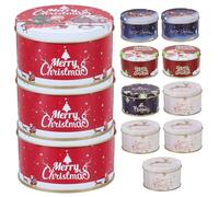 LRXIYODE 12pcs Candy Gift Can Christmas Cookie Tins Treat Christmas Candy Boxes Assorted Boxes for Sugar Cookie Xmas Jar Tinplate