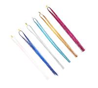 LRXIYODE 12pcs Colorful Hair Tinsel Strands Braiding Hair Extensions with Pearl Rose Red Sky Blue Gold Silver for Party Dance Accessories
