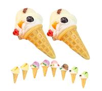 LRXIYODE 12pcs Lifelike Artificial Ice Cream Cones Resin DIY Miniature Dessert Props for Home Store Decoration Bar Accessories Simulation Photo Display