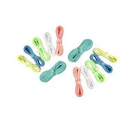 LRXIYODE 12Pcs Luminous Shoe Laces Thick Flat Dark Sneaker Shoelaces for Trainers Casual Sport Shoes Colorful Reflective Strings in White Pink Sky Blue Green Yellow Each Color