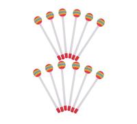 LRXIYODE 12pcs Rainbow Colored Drum Mallets for Early Music Education Soft Foam Head Plastic Drumsticks with Non Slip Handles Durable Percussion Sticks for Family Musical Instruments and