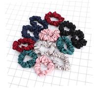 LRXIYODE 12pcs Satin Scrunchies Hairbands with Elastic Ponytail Holders for Women and Soft Stretchy Hair Ties for Long Short Thick Thin Hair Styles
