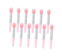LRXIYODE 12pcs Silicone Lip Balm Brush Applicators Mini Makeup Lip Brushes Red and Pink Handles Portable Lipstick Applicator Set for Cosmetic Lipstick and Mask Use