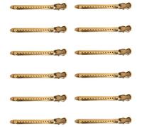 LRXIYODE 12PCS Stainless Steel Duckbill Hairdressing Clips Professional Hair Fixing Section Clips for Salon Styling Non-slip Hair Styling Tools