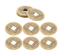 LRXIYODE 12PCS Vintage Chinese Feng Shui Coins Car Pendant Set Ancient Divination Copper Coins and Chinese Knot DIY Fortune Lucky for Wealth and Prosperity