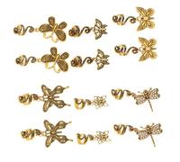 LRXIYODE 12pcs Vintage Metal Butterfly Hair Braids Clips for Women Men Retro Dreadlock Styling Rings Charms Easy DIY Hair Jewelry Accessories for Unique Hairstyles