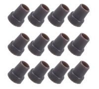 LRXIYODE 12pcs Walking Cane Tips Replacement Clear Crutch Tips Cane for Stability Non-Skid Rubber Walking Traction Foot Pad for Crutch Rubber for Grey
